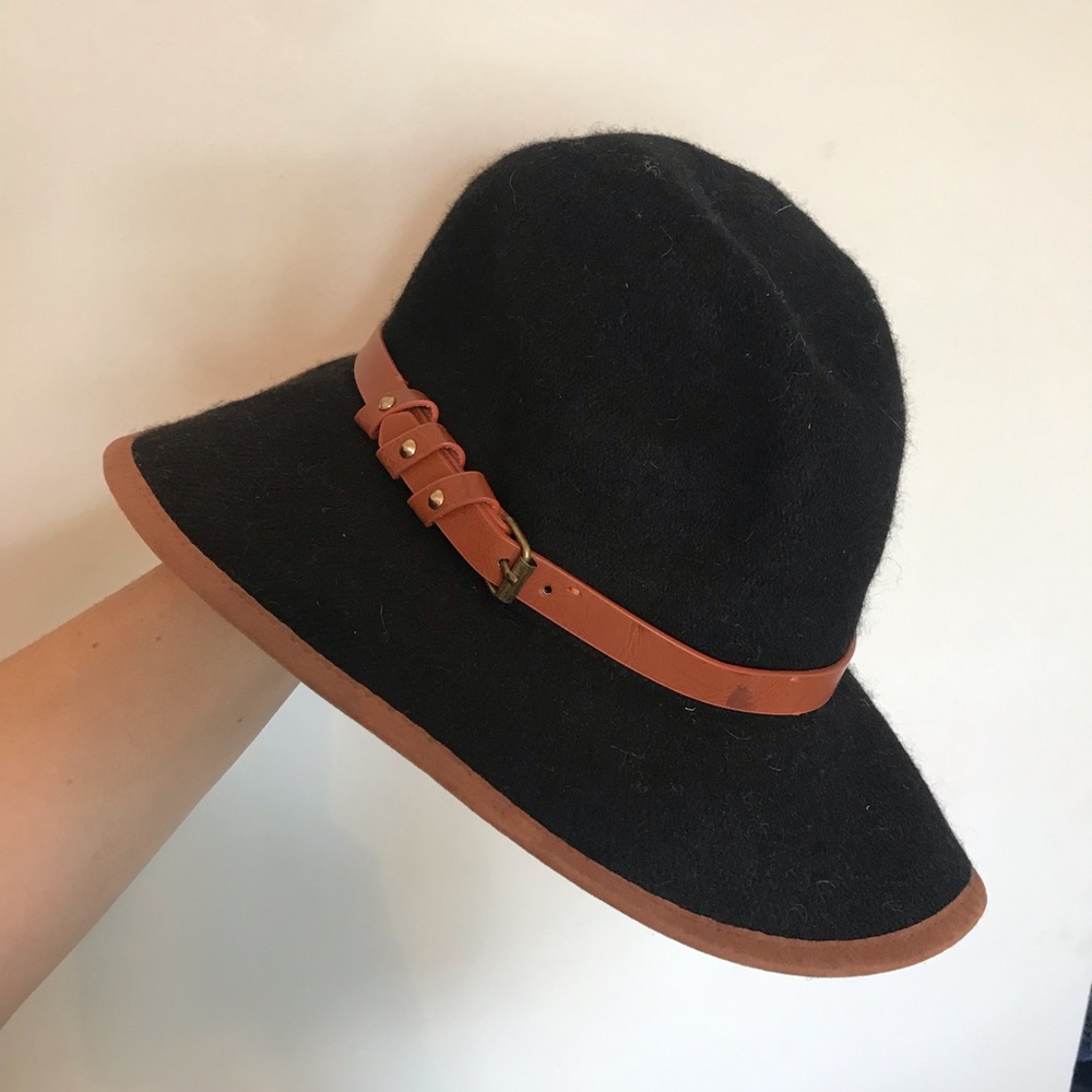 Black and brown hat